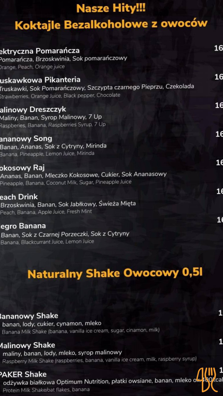Powozownia Pub Menu