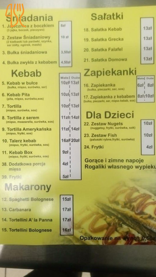 Istanbul Kebab Menu