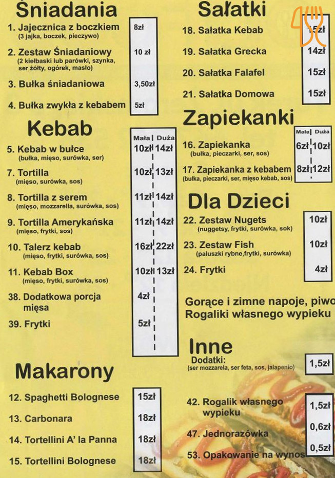 Istanbul Kebab Menu
