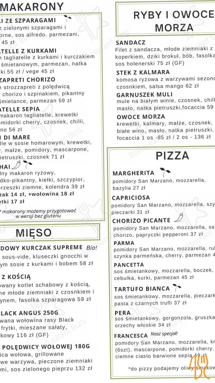 Między Nami Menu