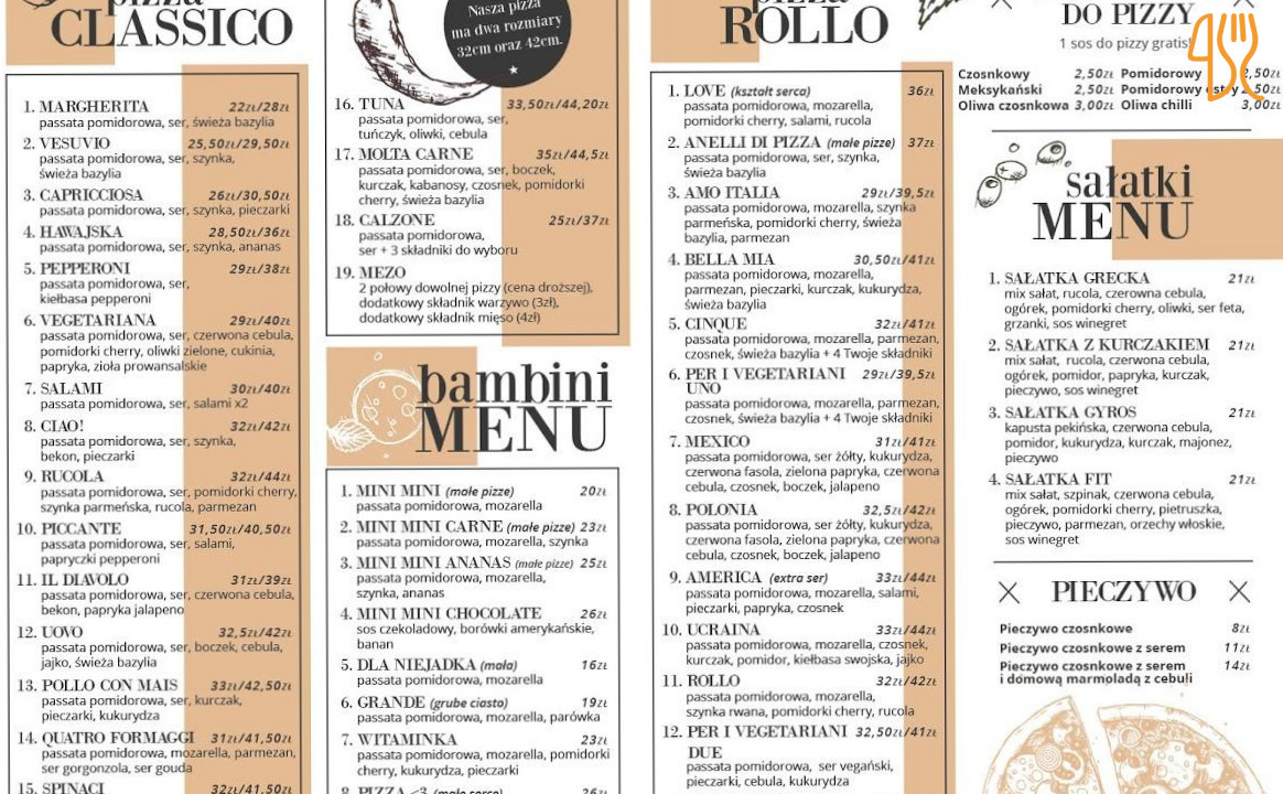 Pizzeria Rollo Żagań Menu