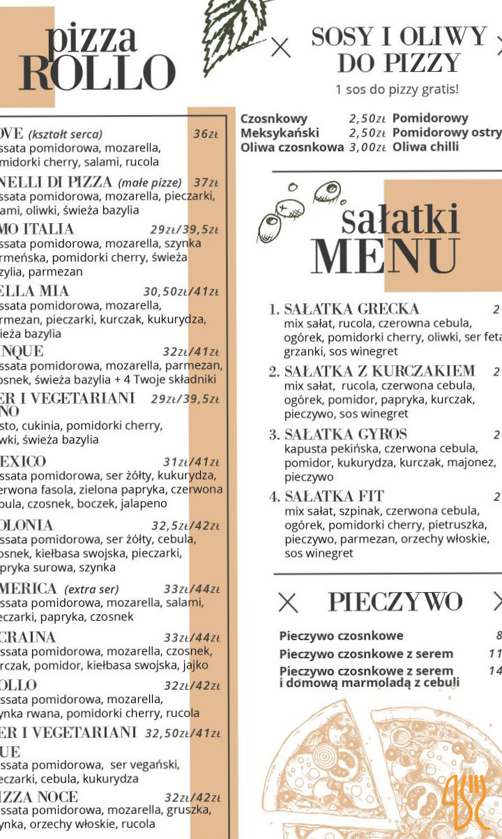 Pizzeria Rollo Żagań Menu