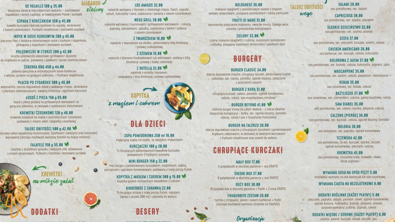 You. Restauracja Pizzeria Menu