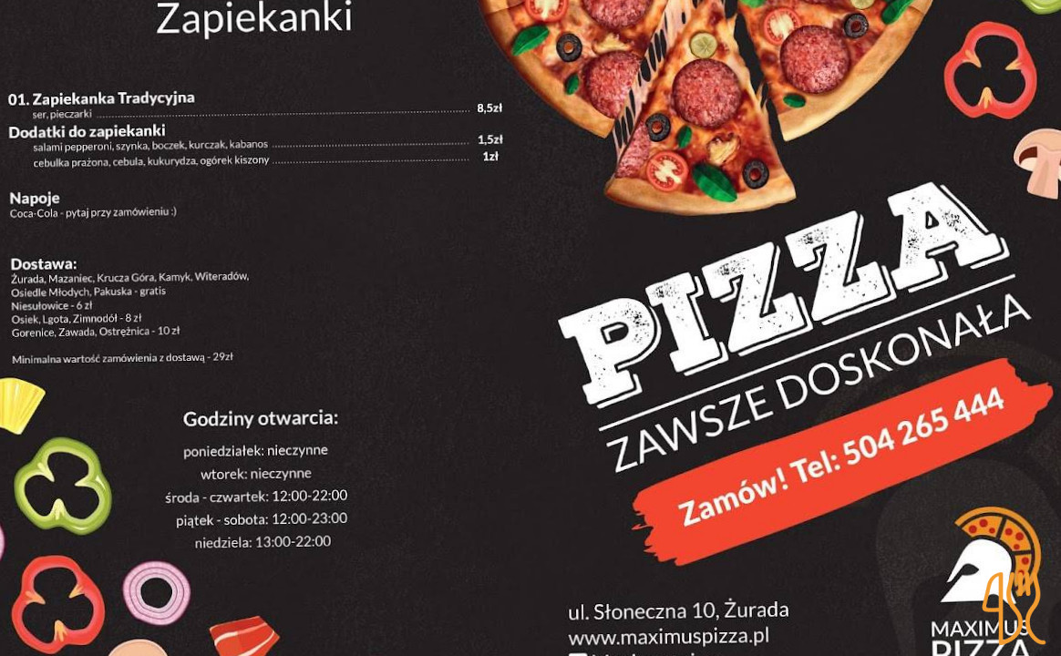 Maximus Pizza Menu