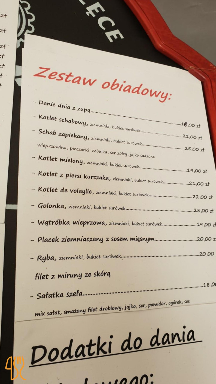 Na Skarpie Menu