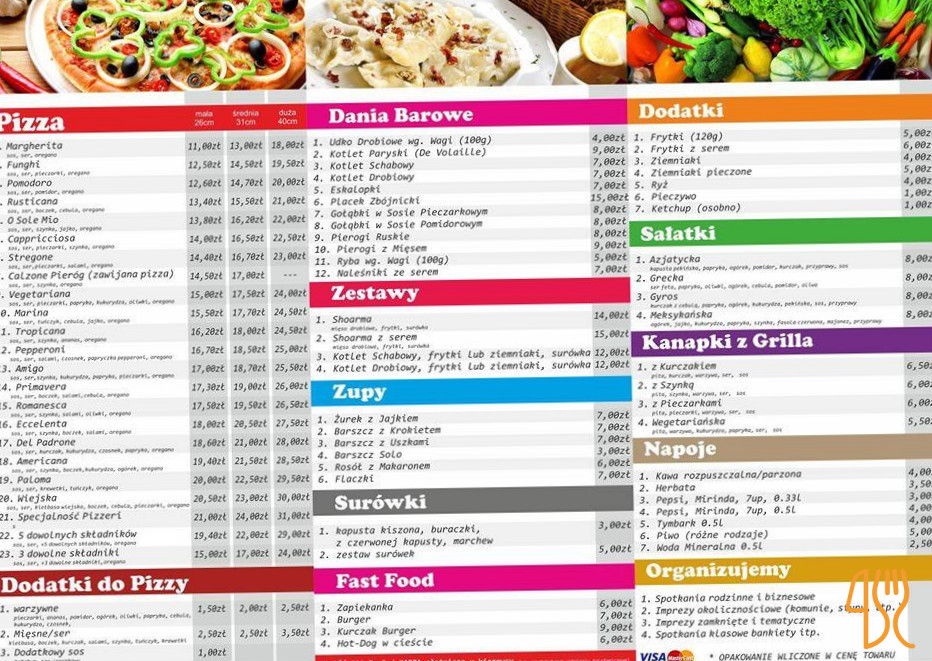 nowe Bartolini Menu