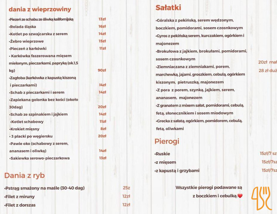 Obiady, Catering, Posiłki Regeneracyjne, Stołówka Na Chłodni Leszczyny Menu