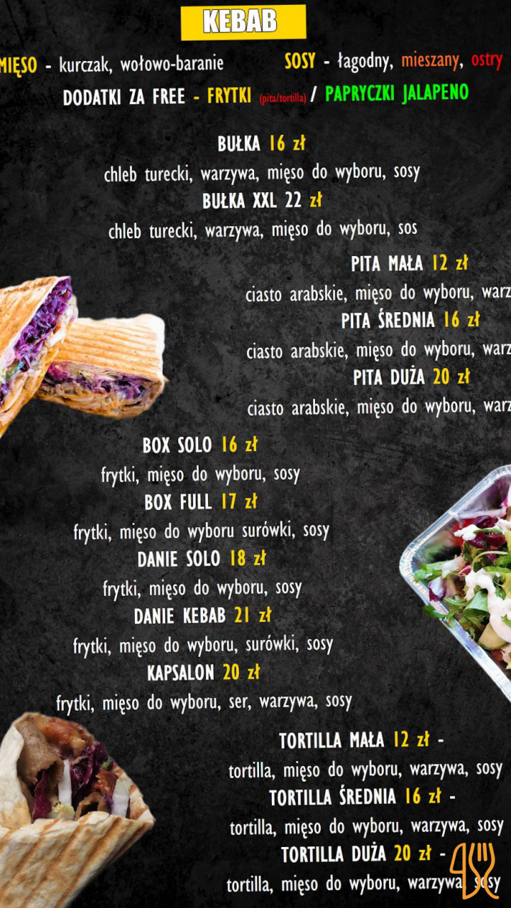 Szamanko Hrubieszów Menu