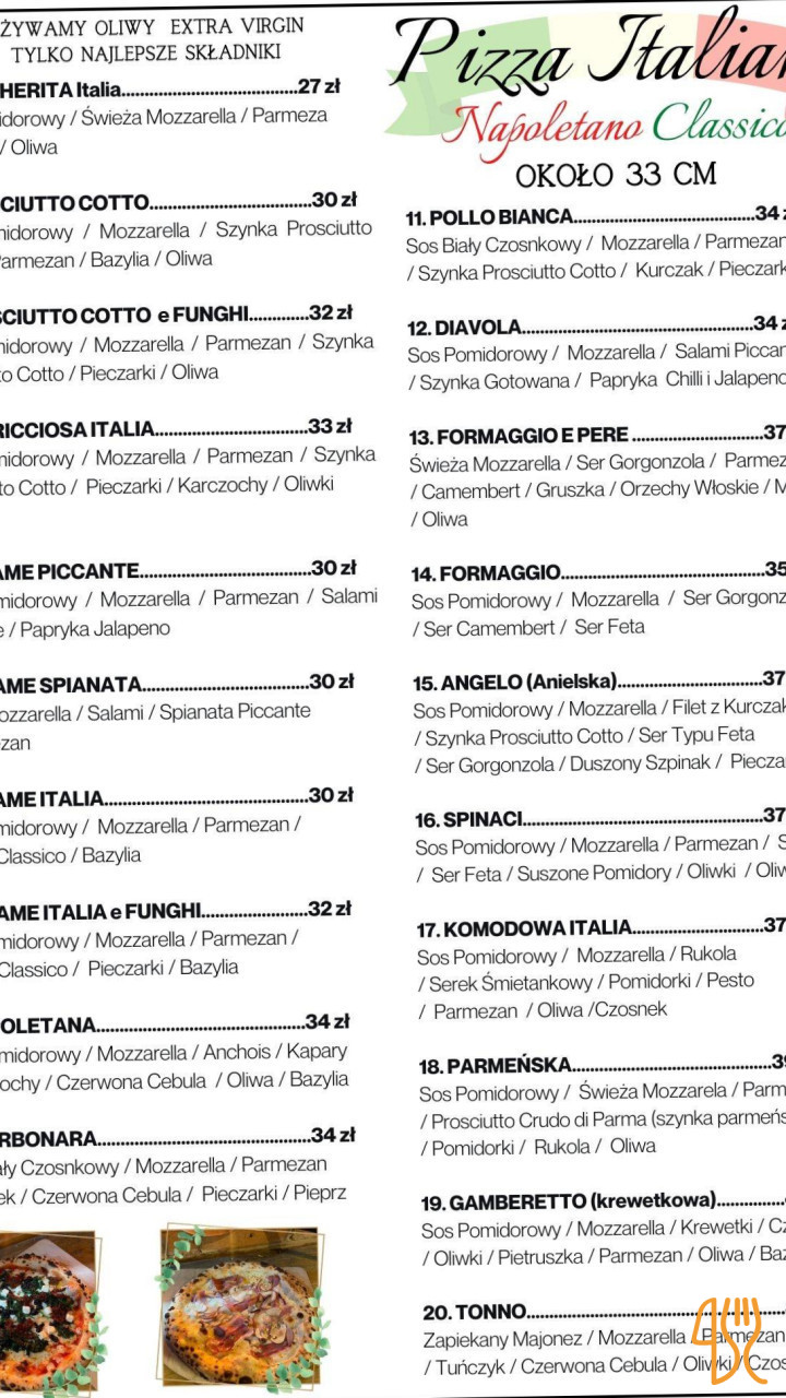 Komoda Smaku Kazimierza Wielka. Kuchnia Polska. Kuchnia Włoska. Kuchnia Amerykańska Menu