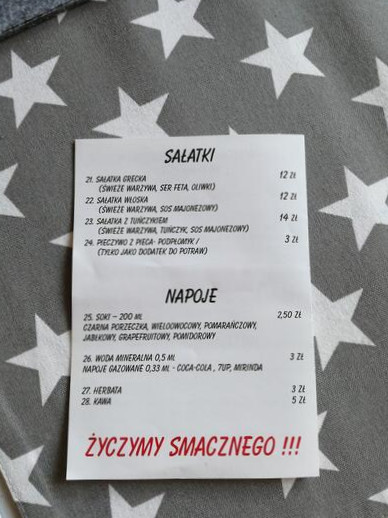 Pizza U Jacka Menu