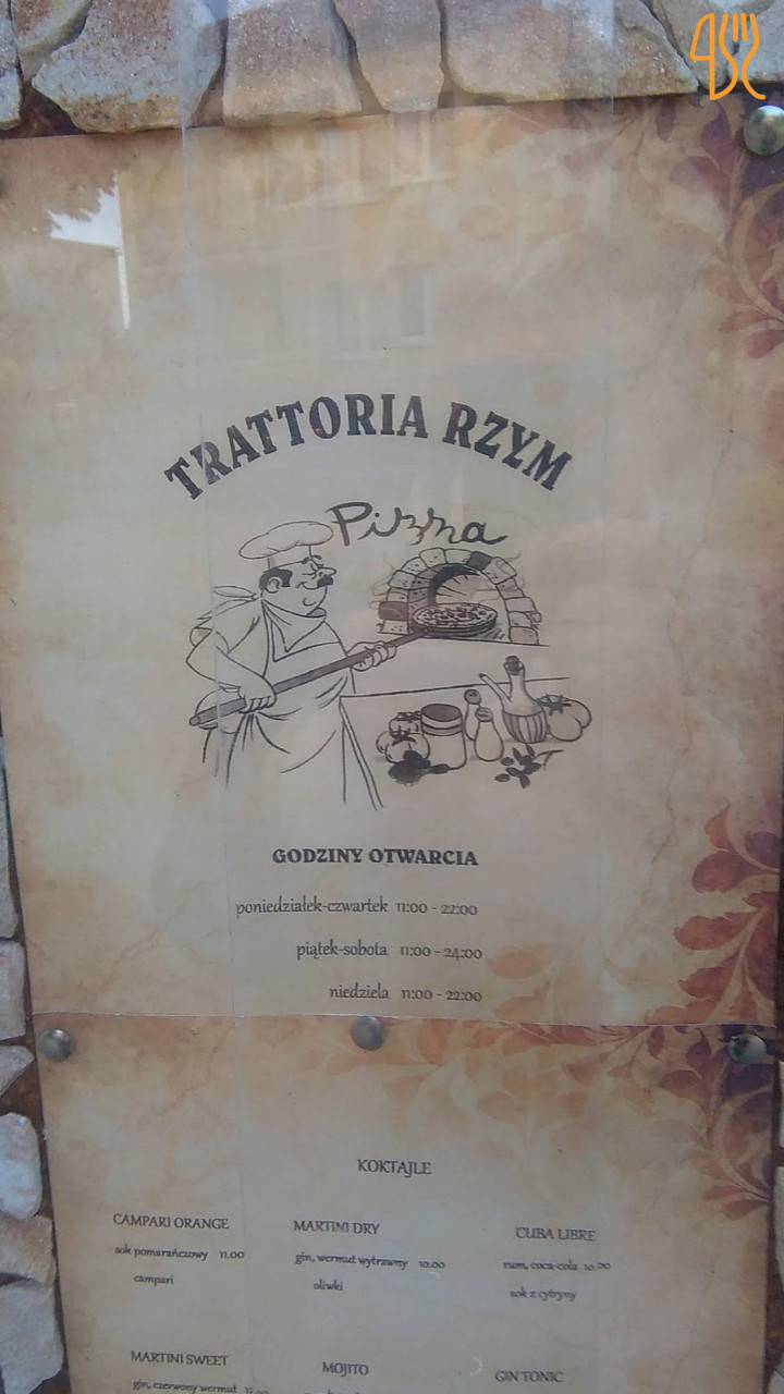 Trattoria Rzym Pizzeria I Menu