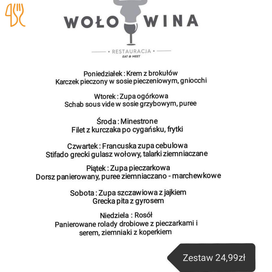 Wołowina Menu