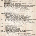 Goralska Koliba Menu