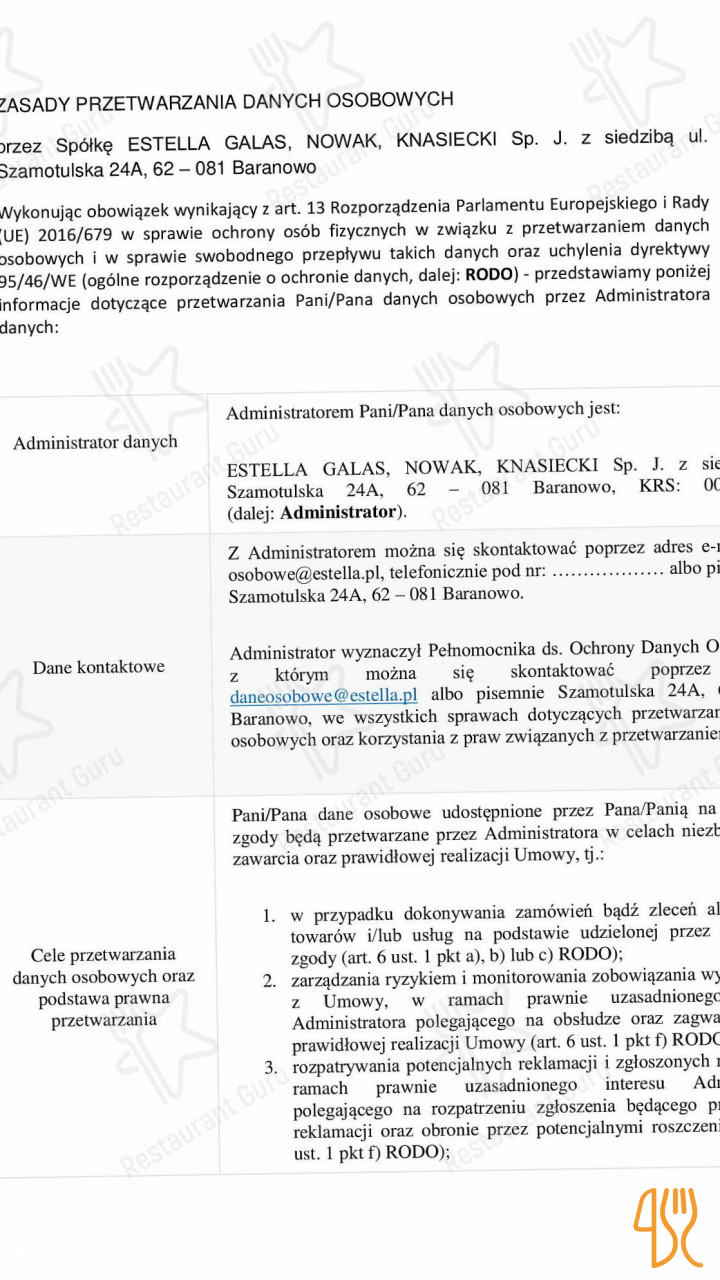 Estella Włoska, Catering Dla Firm, Imprezy Okolicznościowe Menu