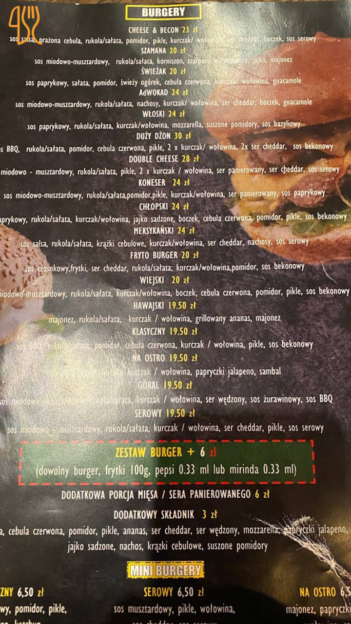 Szamanko Hrubieszów Menu