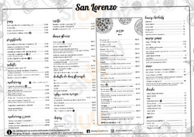 San Lorenzo Menu