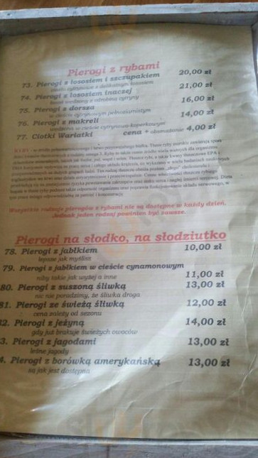 U Wiedźmy Menu