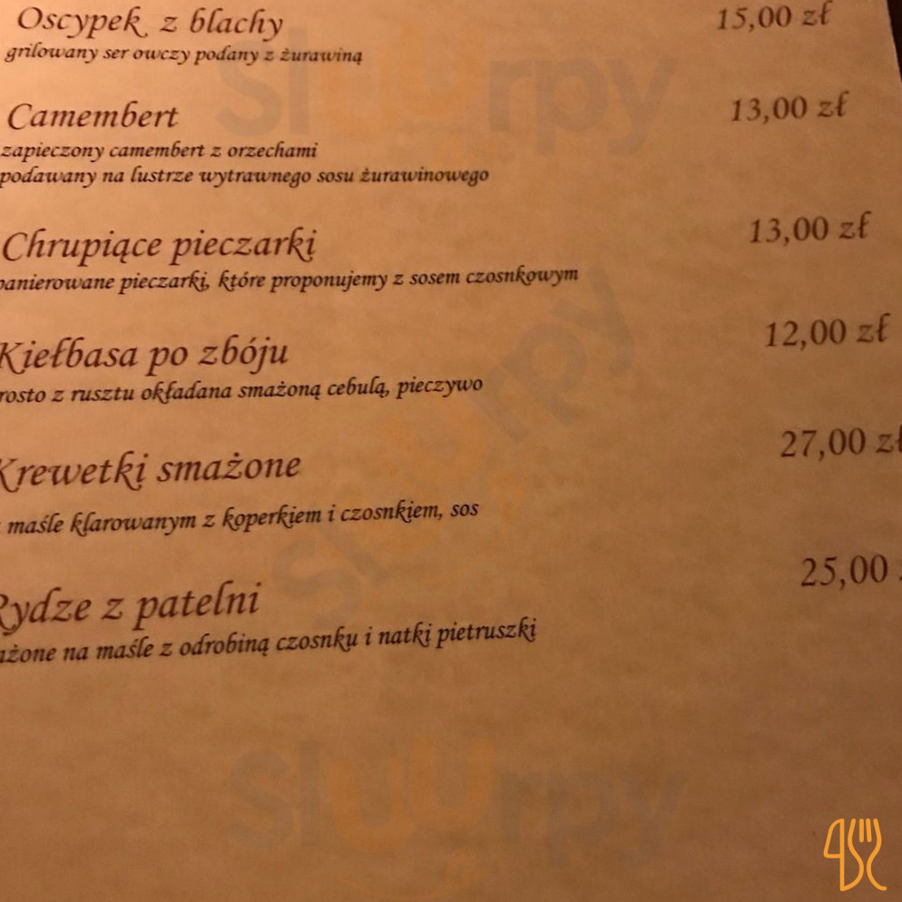 Karczma Opolska Strzecha Menu