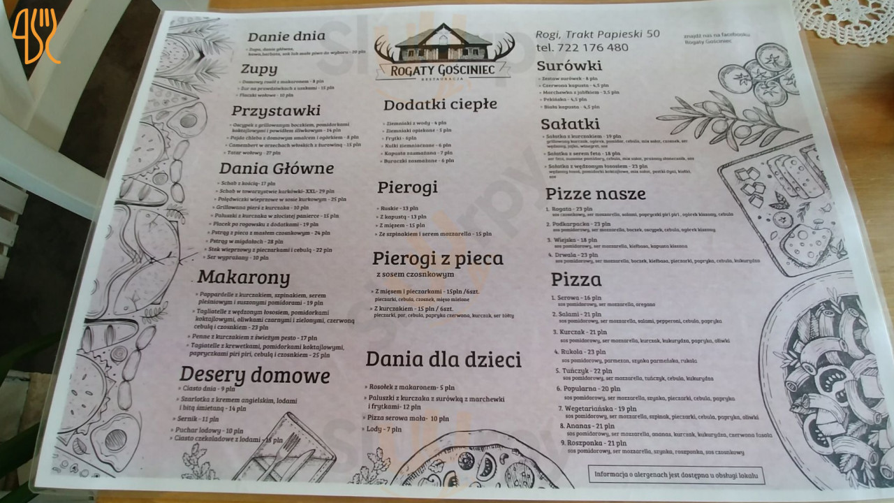 Rogaty Gościniec Menu