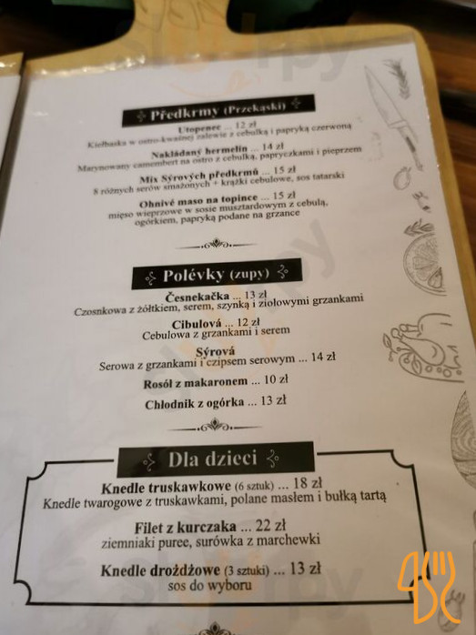 Hospoda S Knedlíkem Menu