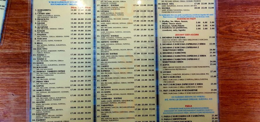 Latakia Menu