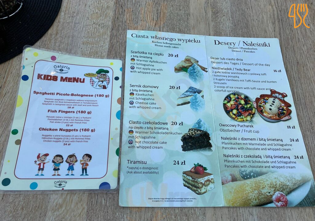 Osteria Menu
