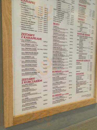 Kfc Menu