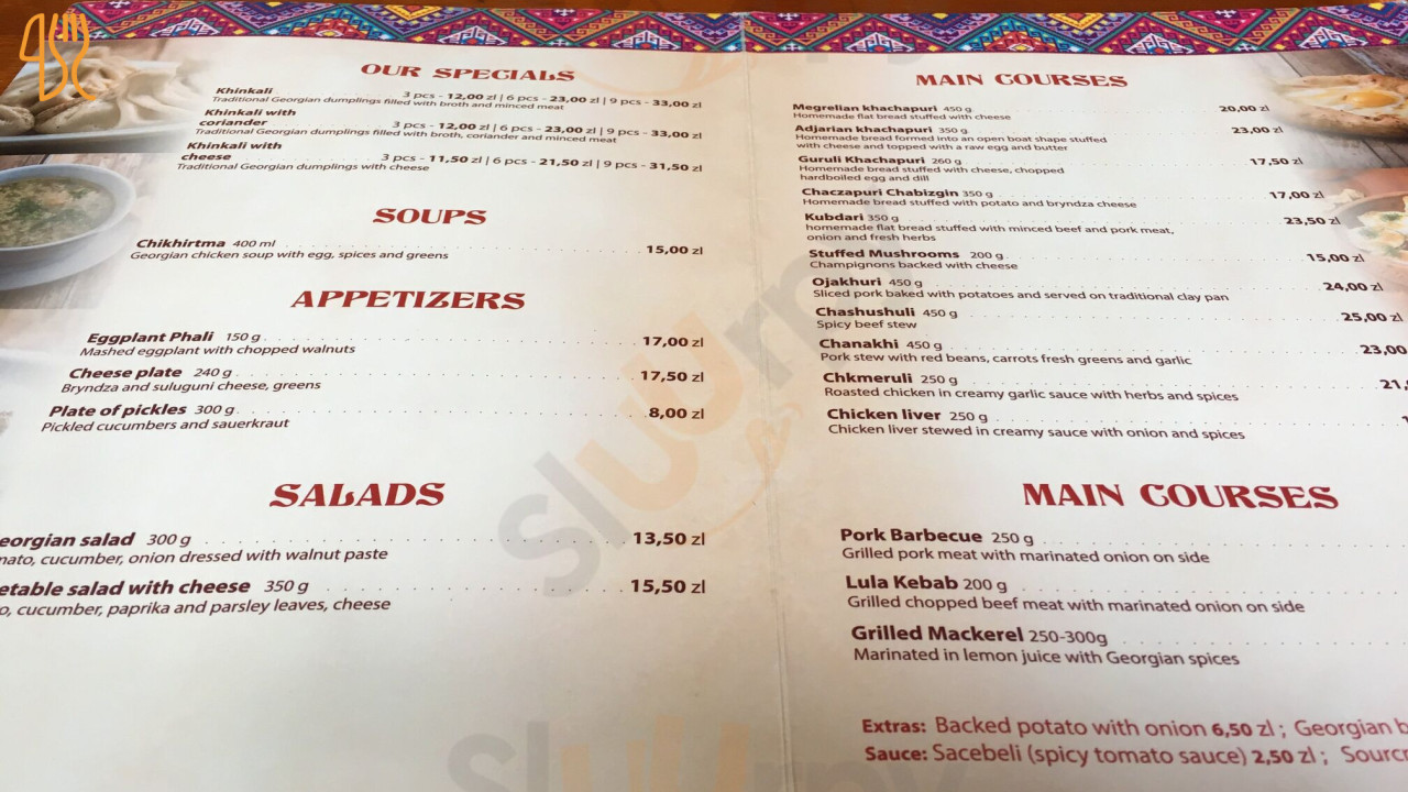 Chinkalnia Gruzińska Menu