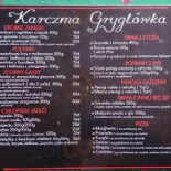 Karczma Gryglówka Menu