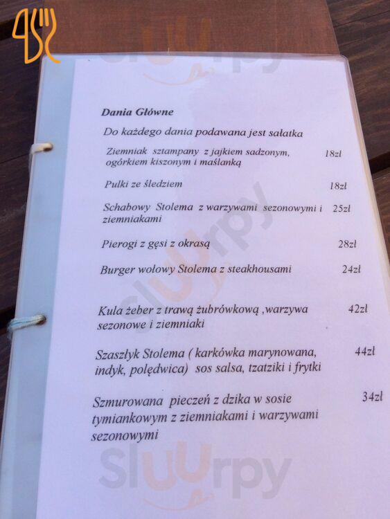 Stolemowa Grota Menu