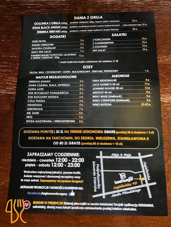 Beef Burger Menu