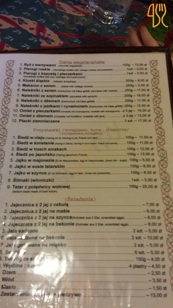 Karczma U Fela Menu
