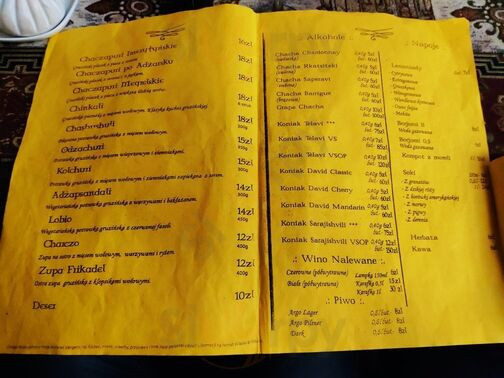 Życie Gruzji Menu