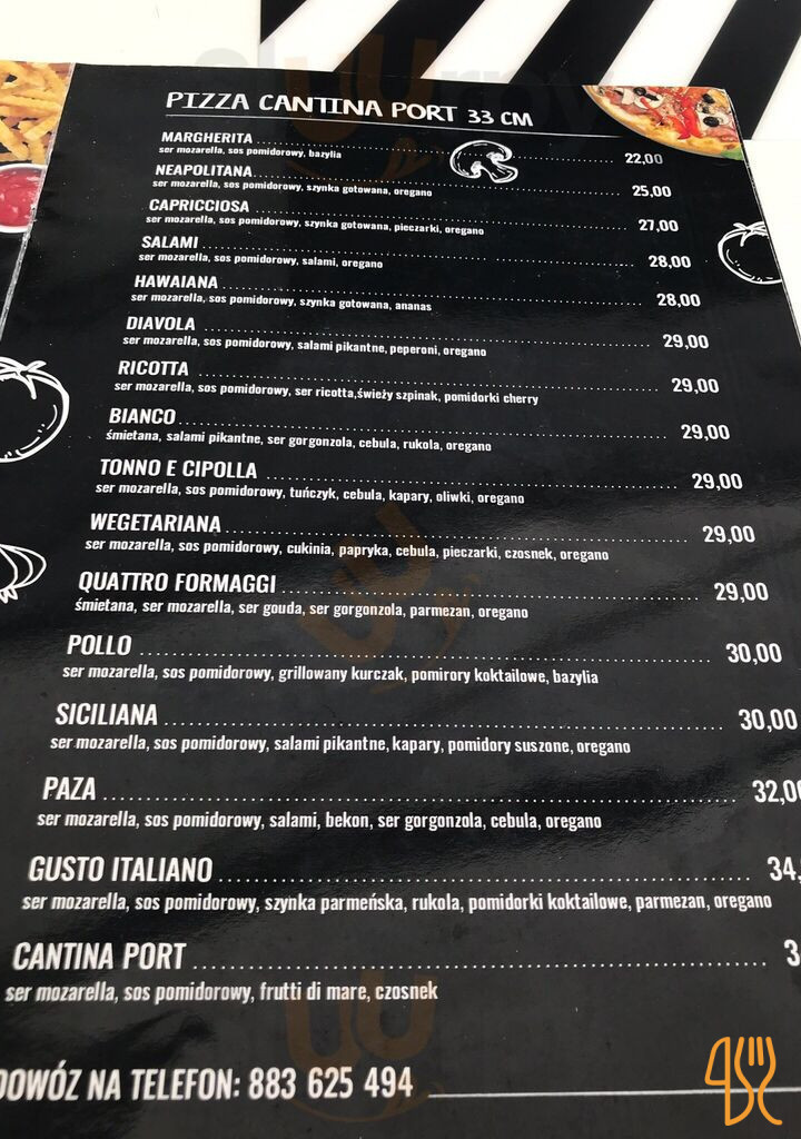 Cantina Port Menu