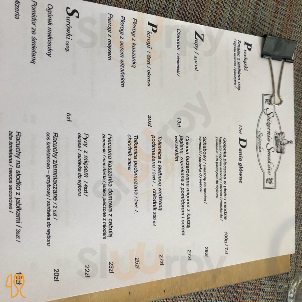 Spiżarnia Smaków Menu
