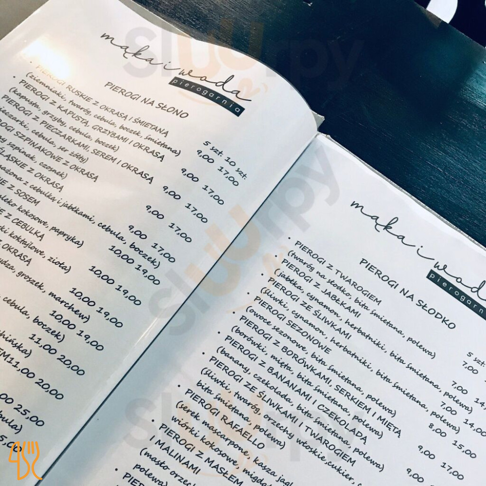 Pierogarnia Mąka I Woda Menu