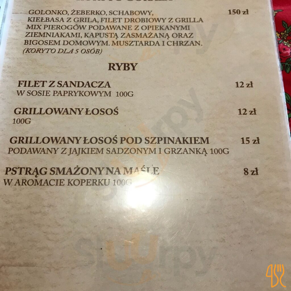 Dworek Ostoja Menu
