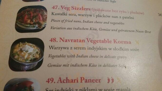 Radhe Vega Menu