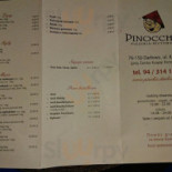 Pinokio Pizzeria Menu