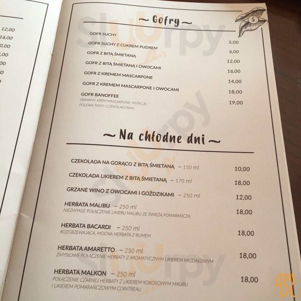 Cafe No. 5. Menu