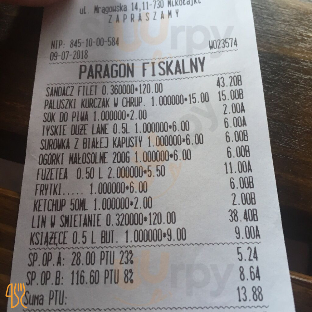 Gospodarstwo Rybackie Menu