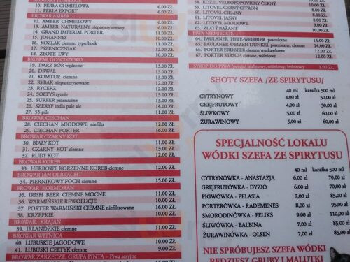 Rademenes Craft Beer Menu