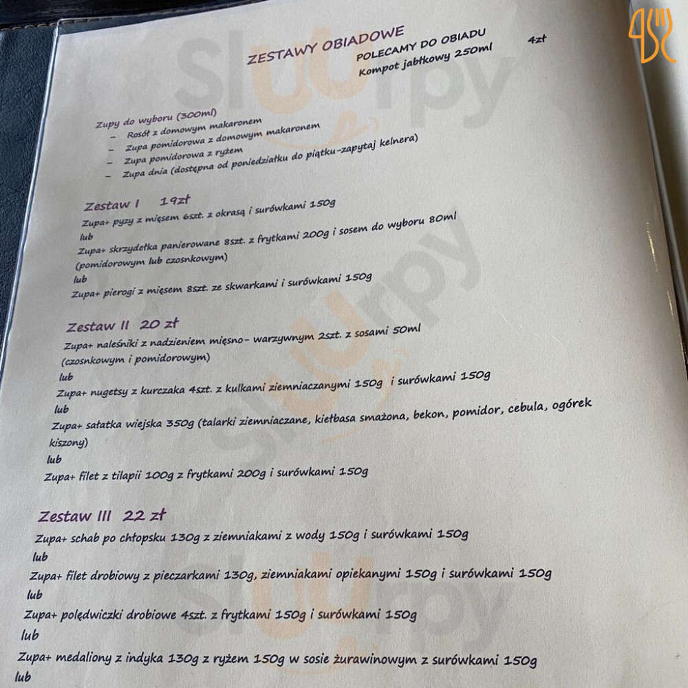 Galeria Smaku Menu
