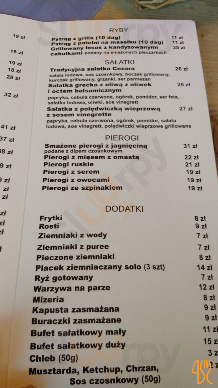 Karczma Młyn Menu
