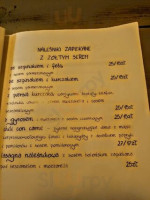 Zielona Antresola menu