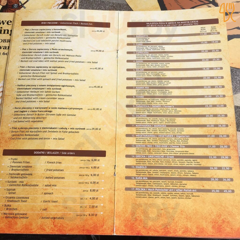 Tawerna Vikingów Menu