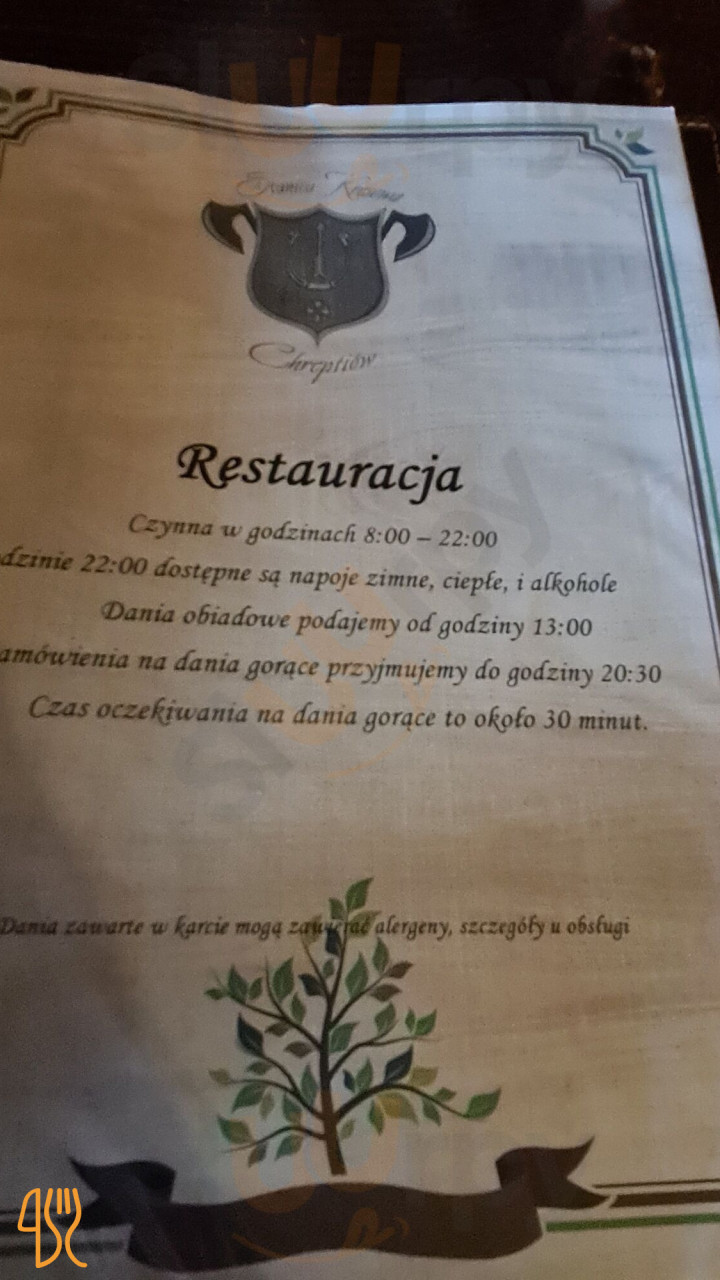 Stanica Kresowa Chreptiów Menu