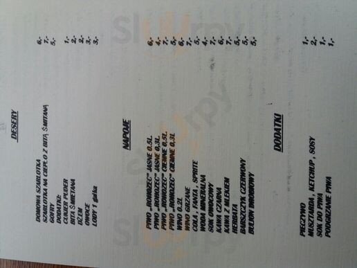 Gospoda Grota Menu