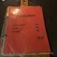 Koliba Pod Czarcim Kopytem menu