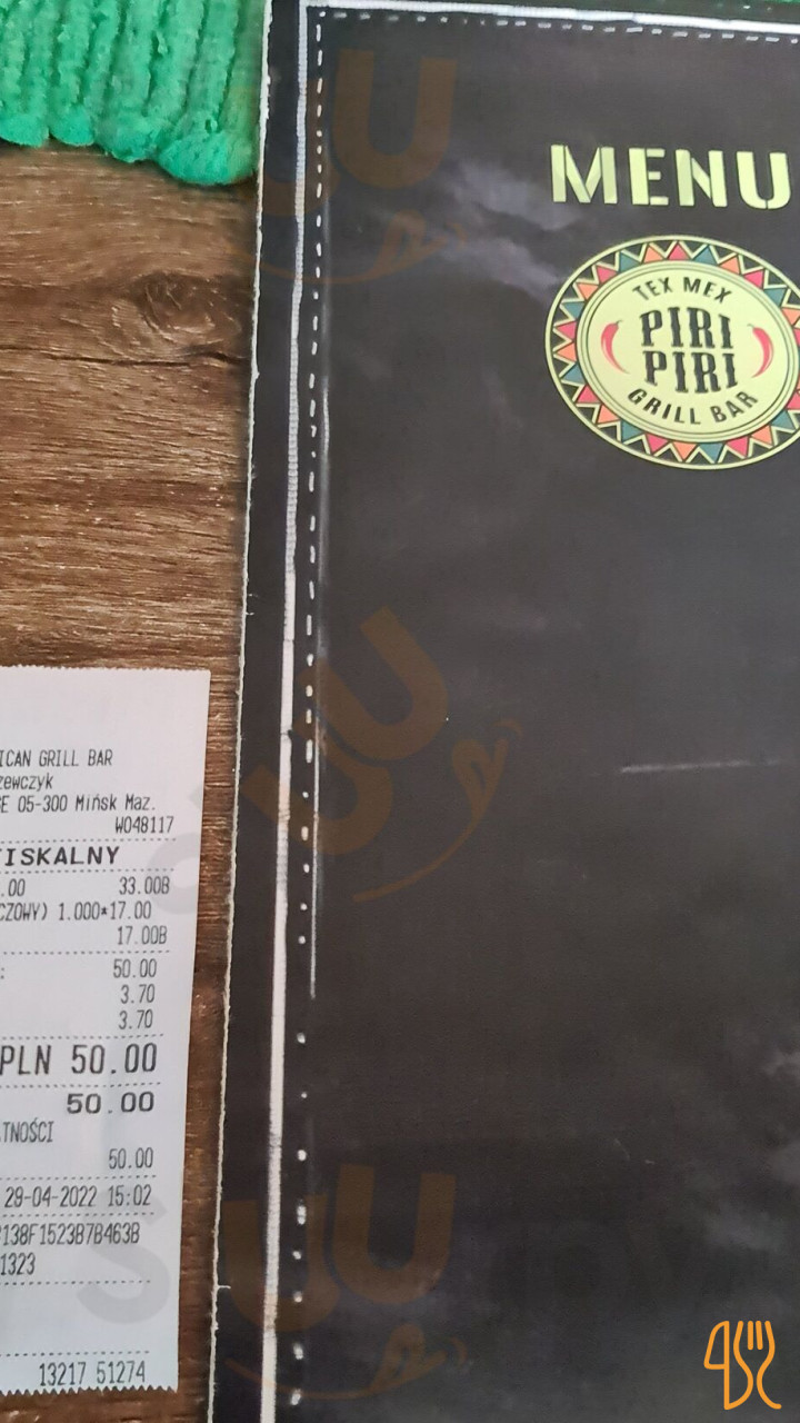 Piri Piri Tex Mex Grill Menu